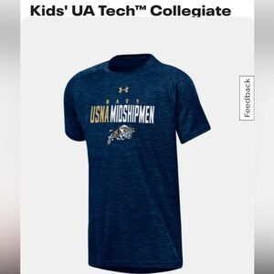 USNA‎ US Navy Under Armour Tech Collegiate Boys Performance Tee Size Medium NWT
